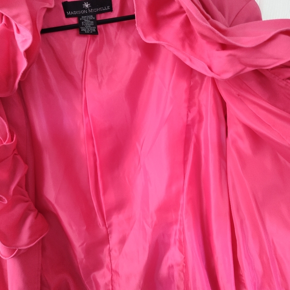 Rain/Spring Bright Pink Ruffled Jacket - Picture 2 of 4